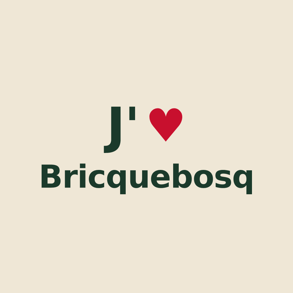 Tote bag personnalisé Bricquebosq — design J'aime Bricquebosq