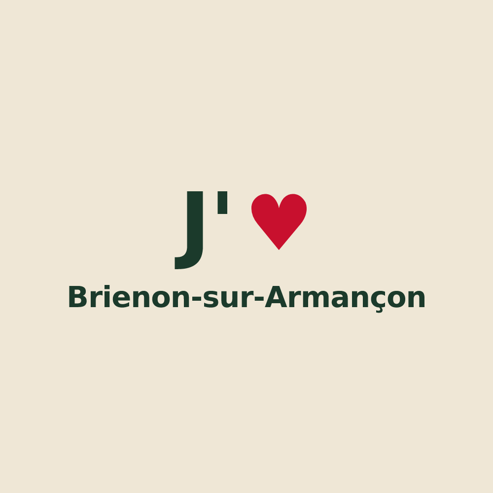 Tote bag personnalisé Brienon-sur-Armançon — design J'aime Brienon-sur-Armançon