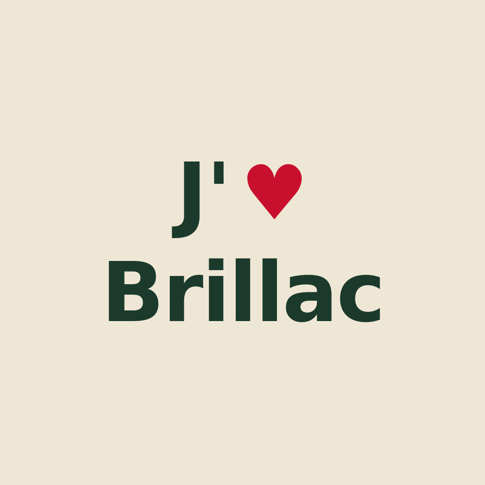 Tote bag personnalisé Brillac — design J'aime Brillac