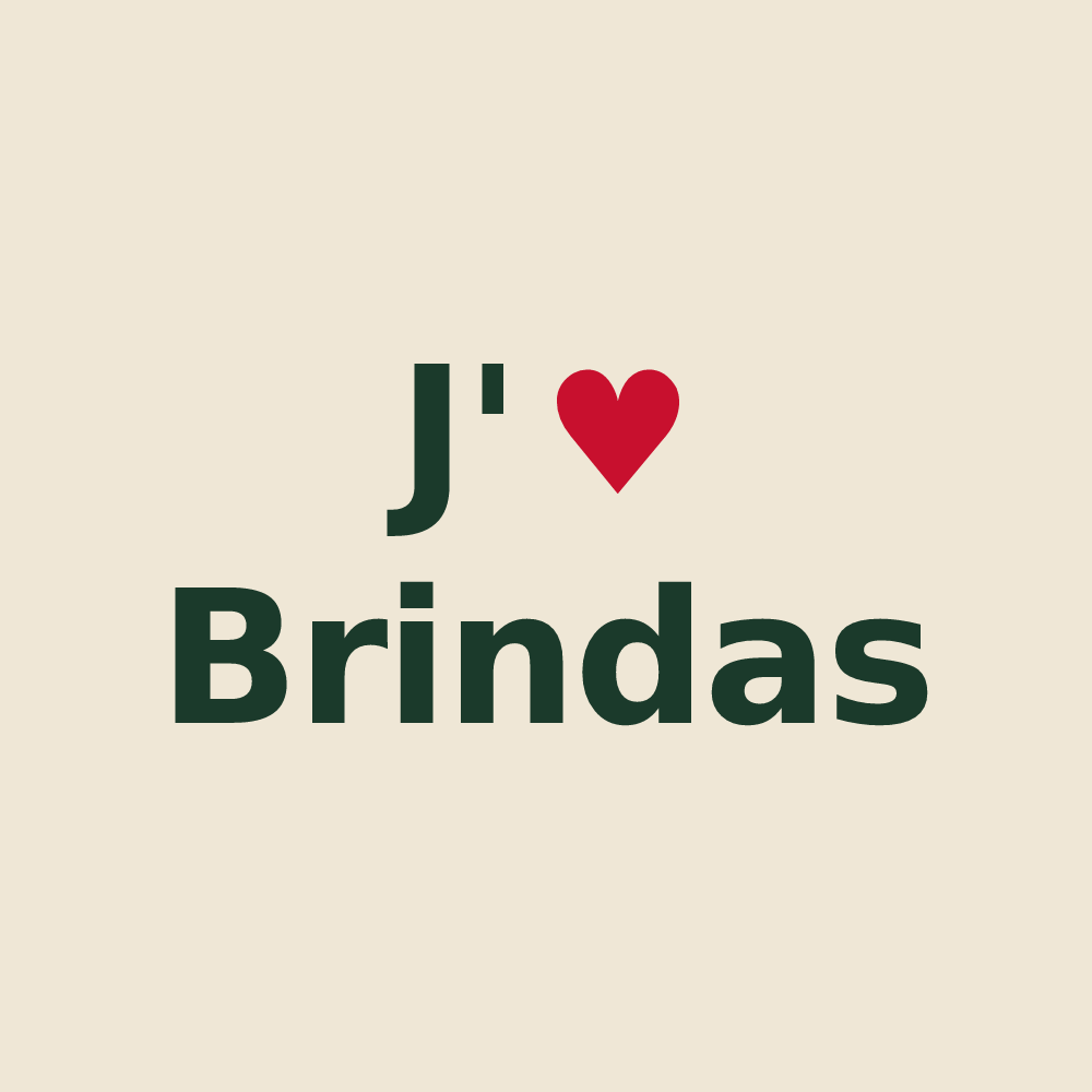 Tote bag personnalisé Brindas — design J'aime Brindas