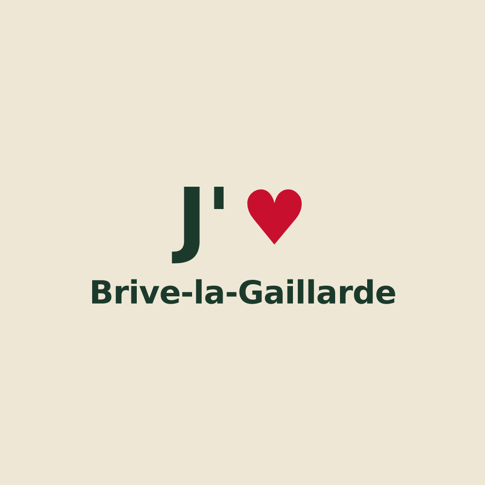 Tote bag personnalisé Brive-la-Gaillarde — design J'aime Brive-la-Gaillarde