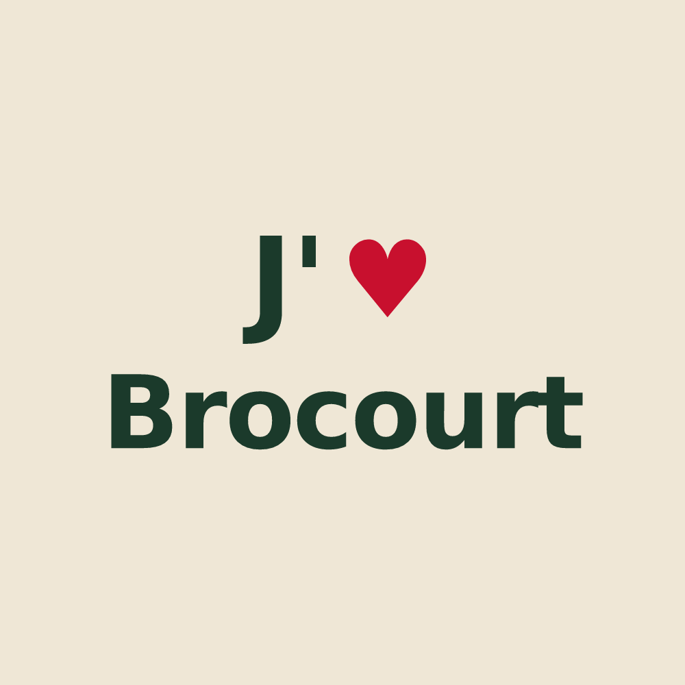 Tote bag personnalisé Brocourt — design J'aime Brocourt