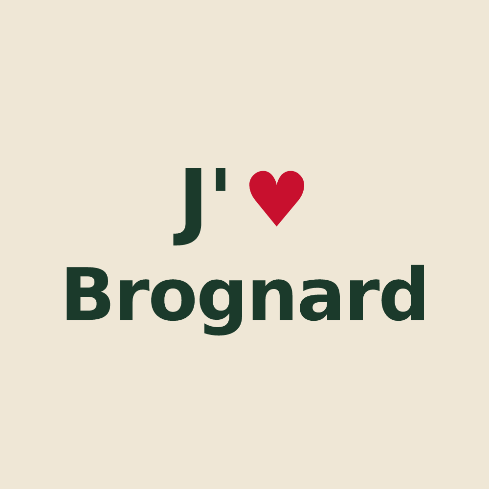 Tote bag personnalisé Brognard — design « J'aime Brognard » imprimé sur le tote bag