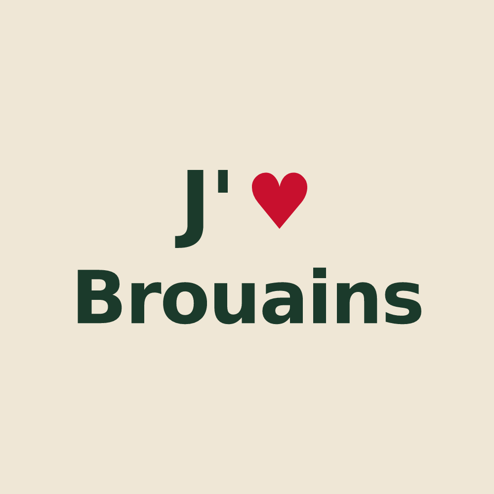 Tote bag personnalisé Brouains — design J'aime Brouains