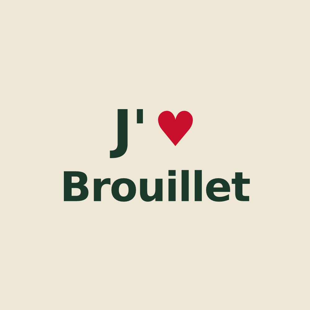 Tote bag personnalisé Brouillet — design J'aime Brouillet