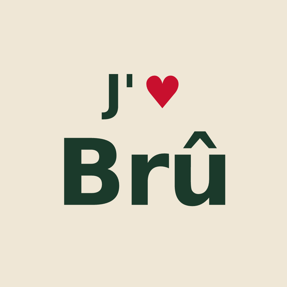 Tote bag personnalisé Brû — design J'aime Brû