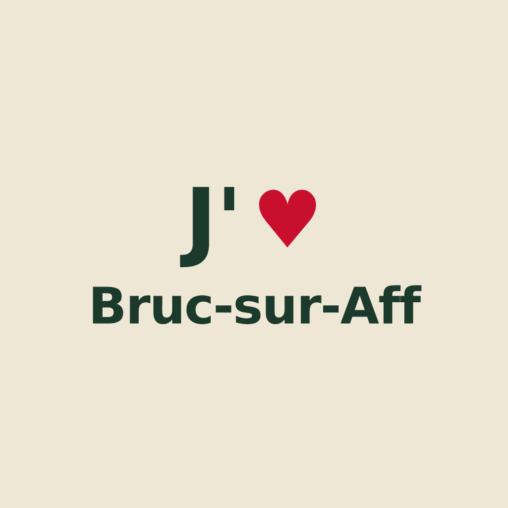 Tote bag personnalisé Bruc-sur-Aff — design J'aime Bruc-sur-Aff