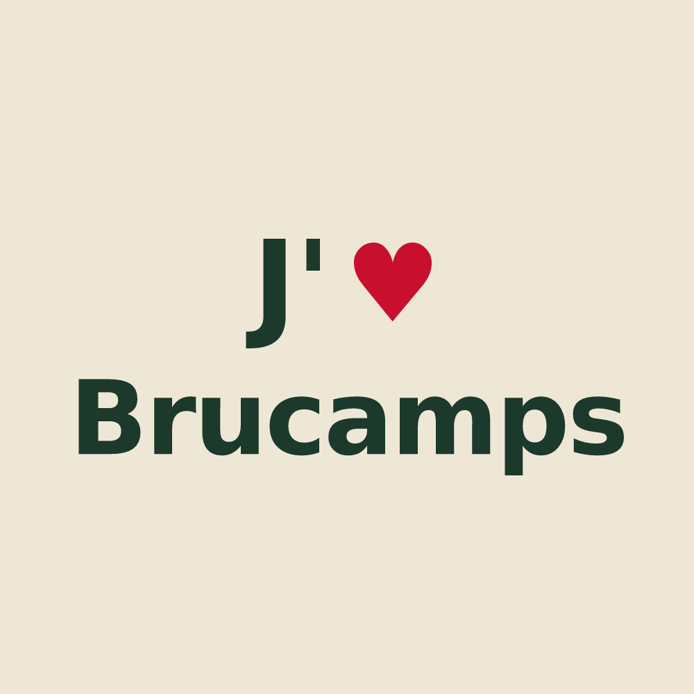 Tote bag personnalisé Brucamps — design J'aime Brucamps