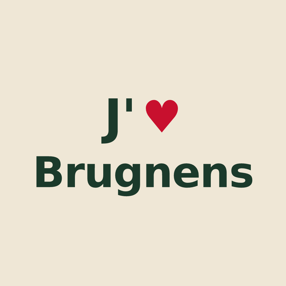 Tote bag personnalisé Brugnens — design J'aime Brugnens