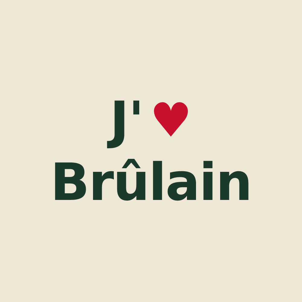 Tote bag personnalisé Brûlain — design J'aime Brûlain