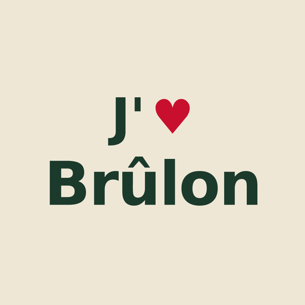 Tote bag personnalisé Brûlon — design J'aime Brûlon