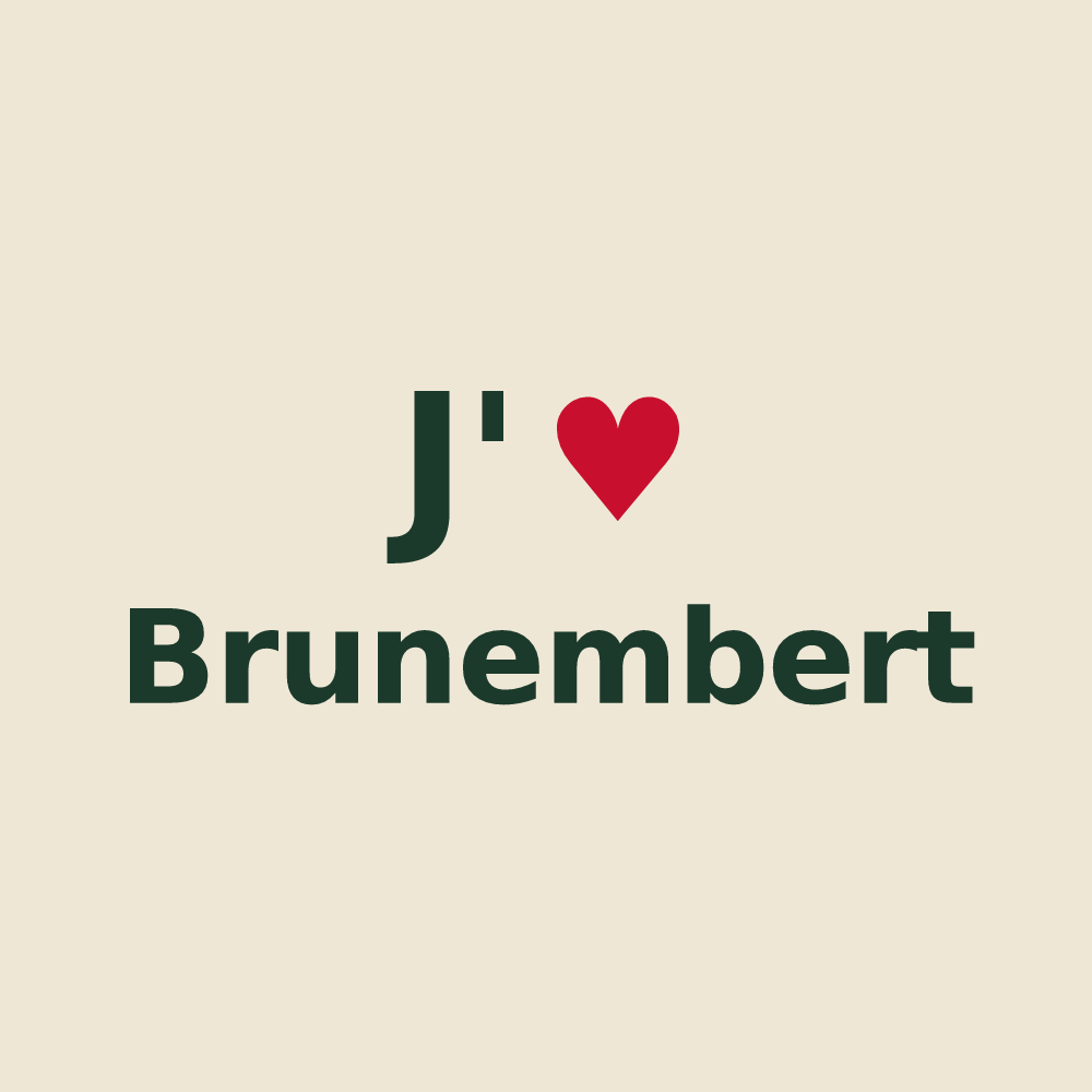 Tote bag personnalisé Brunembert — design J'aime Brunembert