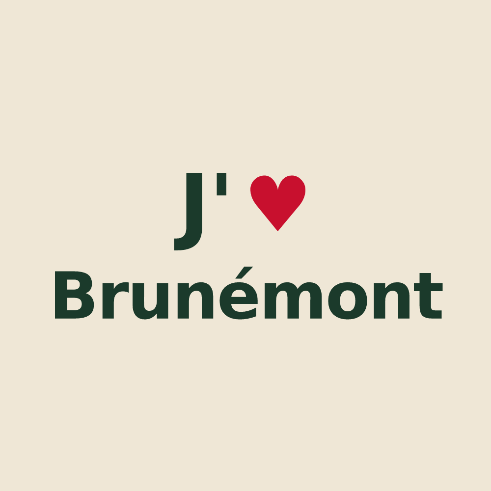 Tote bag personnalisé Brunémont — design J'aime Brunémont
