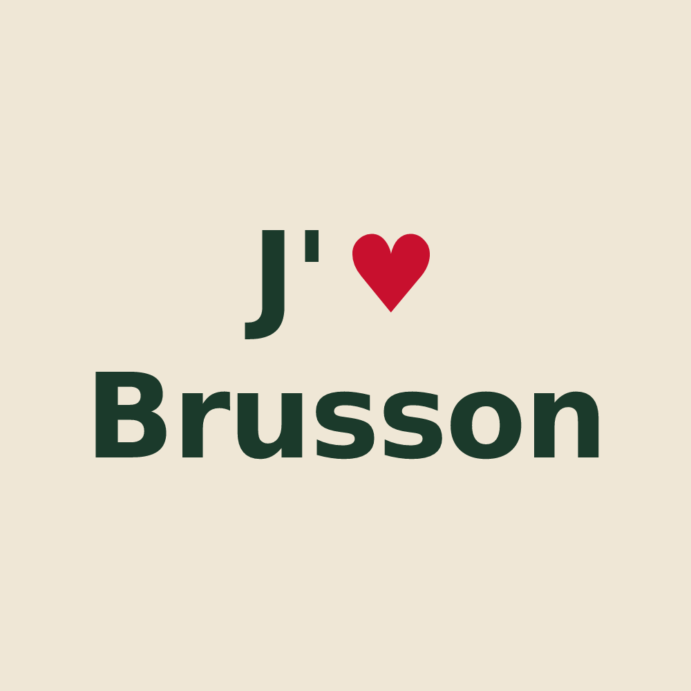 Tote bag personnalisé Brusson — design J'aime Brusson