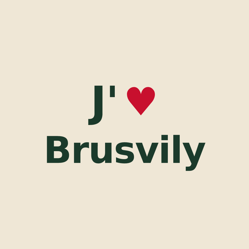 Tote bag personnalisé Brusvily — design J'aime Brusvily