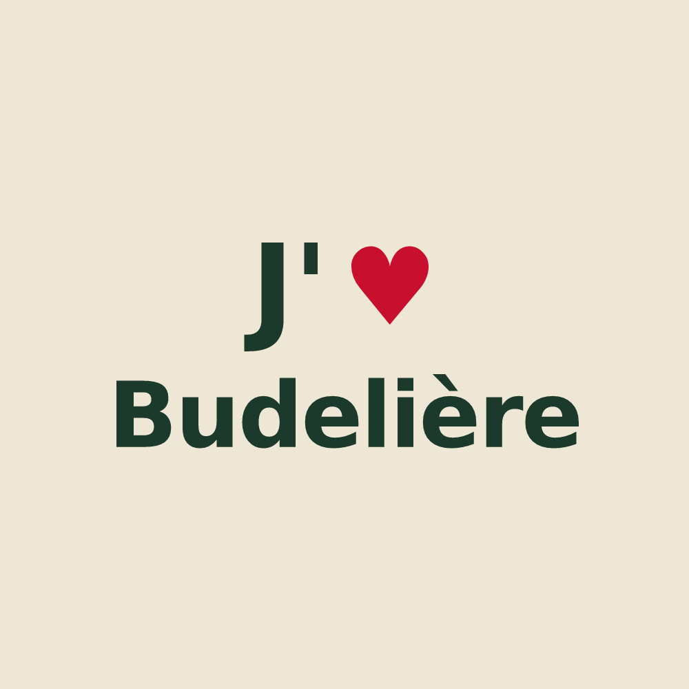 Tote bag personnalisé Budelière — design J'aime Budelière