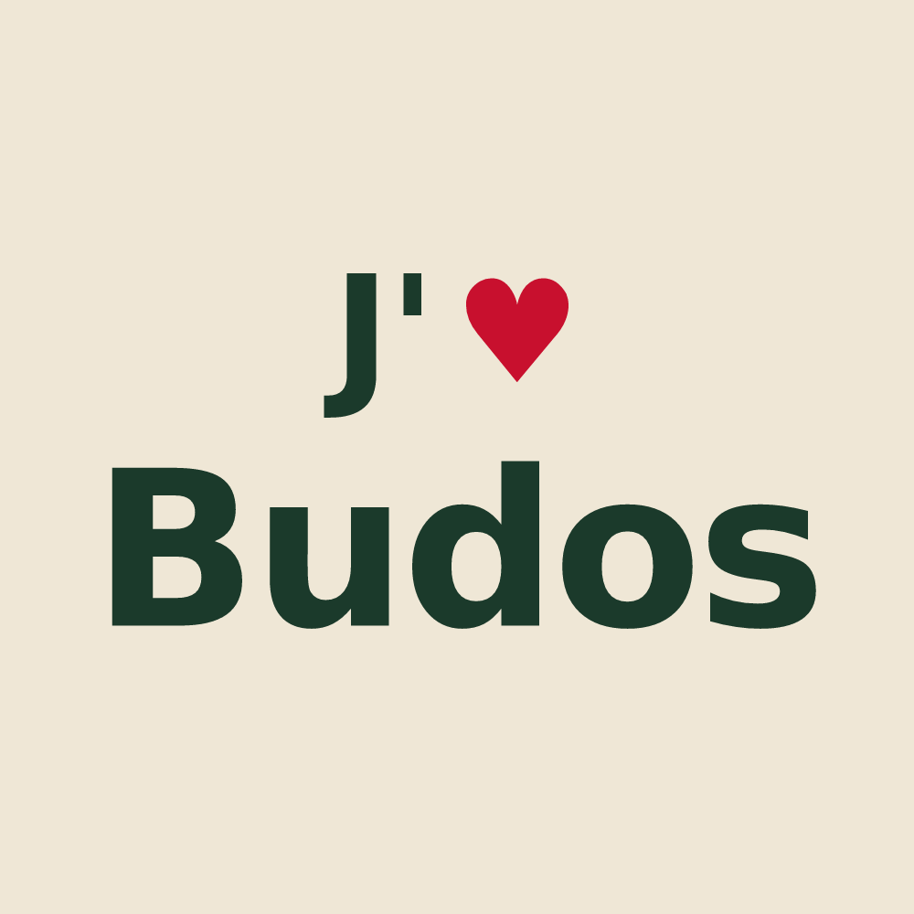 Tote bag personnalisé Budos — design J'aime Budos