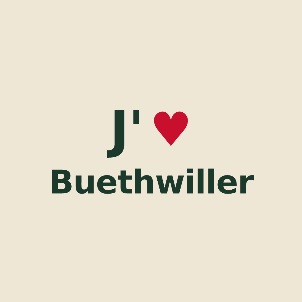 Tote bag personnalisé Buethwiller — design J'aime Buethwiller