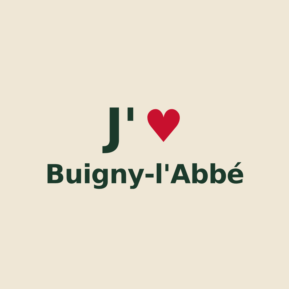 Tote bag personnalisé Buigny-l'Abbé — design J'aime Buigny-l'Abbé