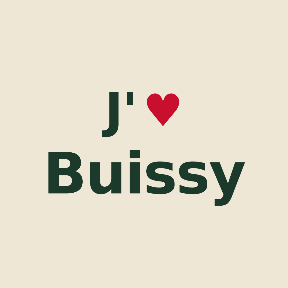 Tote bag personnalisé Buissy — design J'aime Buissy