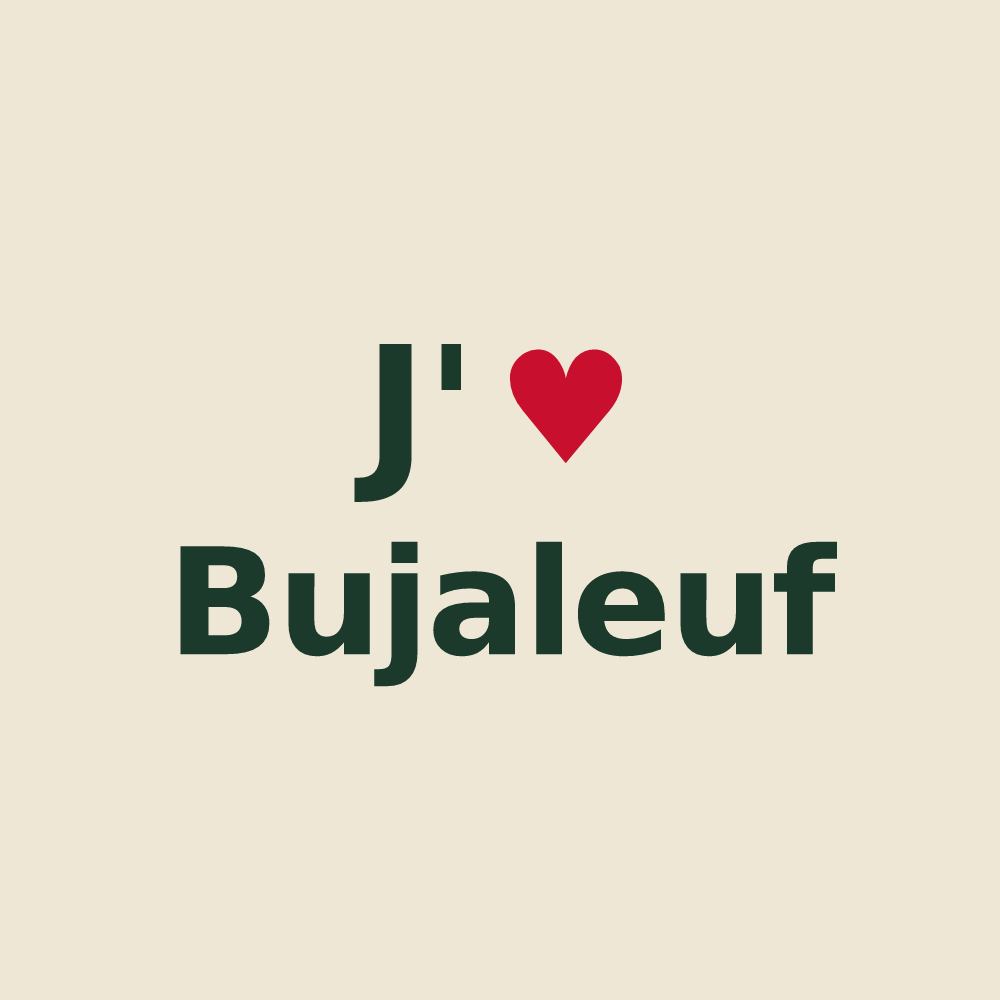 Tote bag personnalisé Bujaleuf — design J'aime Bujaleuf
