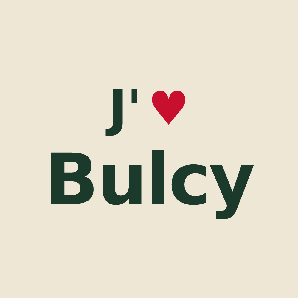 Tote bag personnalisé Bulcy — design J'aime Bulcy