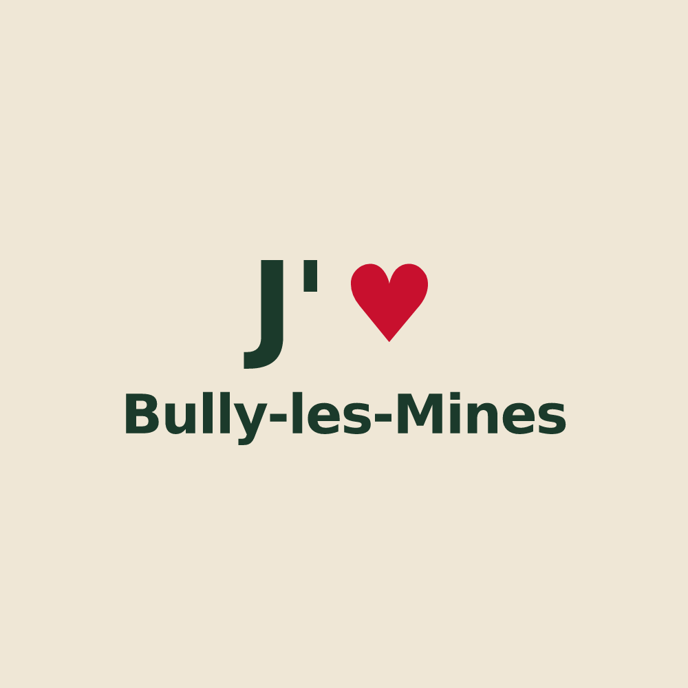 Tote bag personnalisé Bully-les-Mines — design J'aime Bully-les-Mines