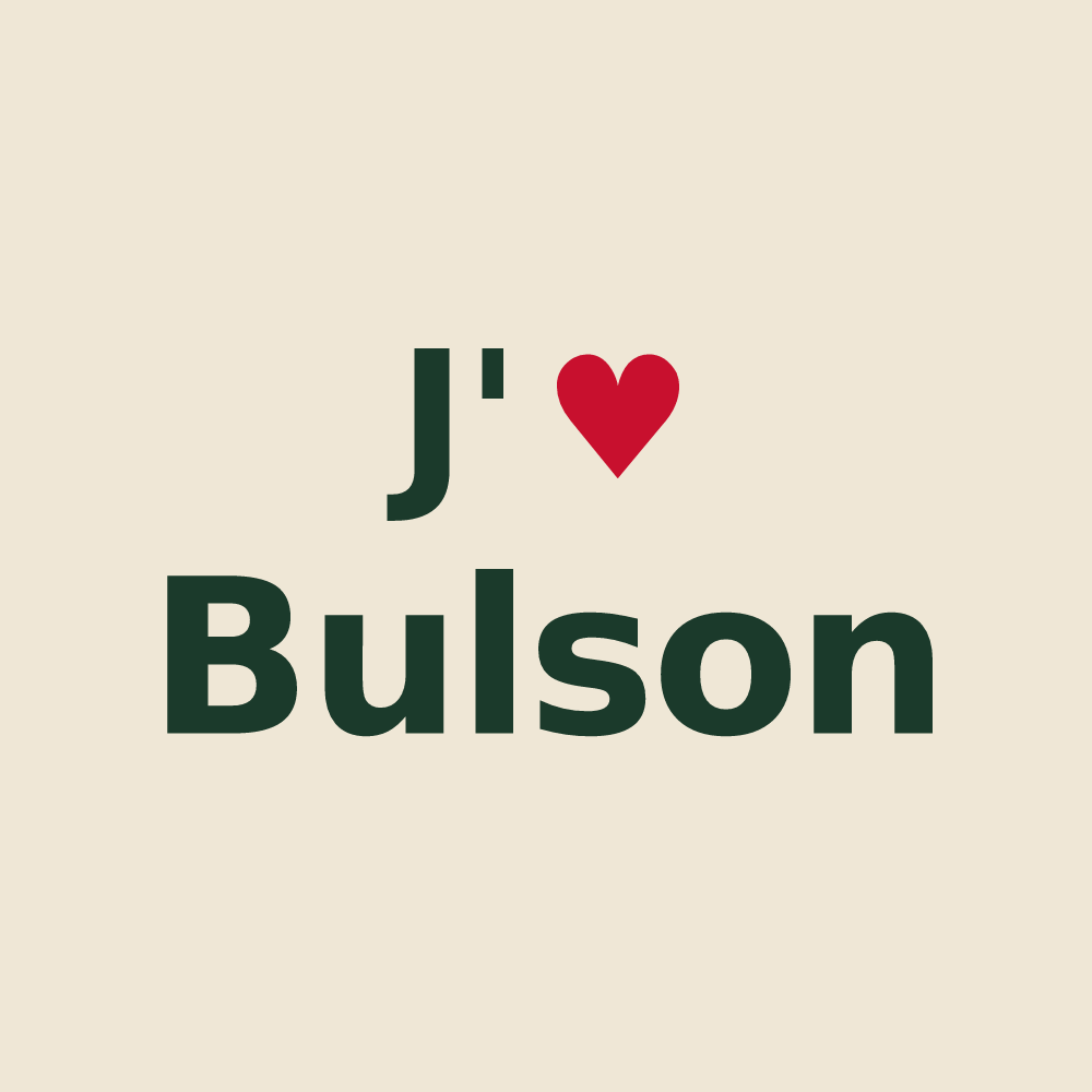 Tote bag personnalisé Bulson — design J'aime Bulson