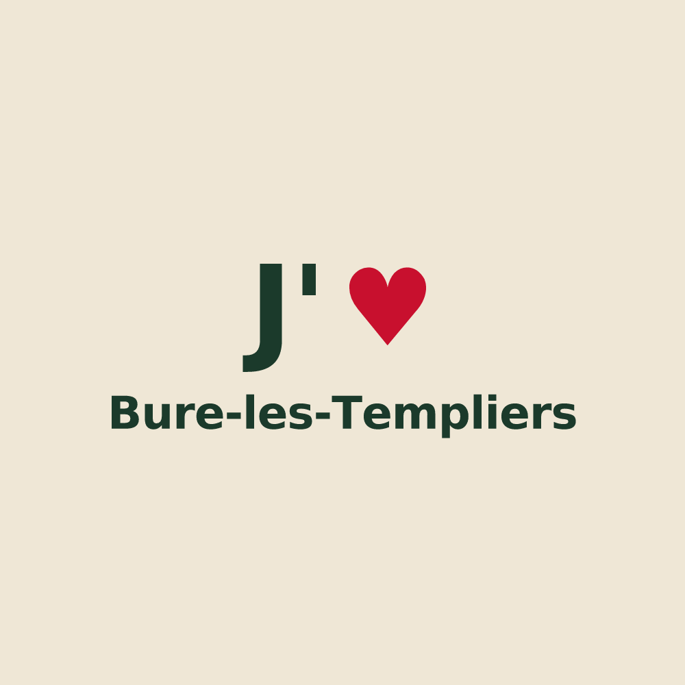 Tote bag personnalisé Bure-les-Templiers — design J'aime Bure-les-Templiers