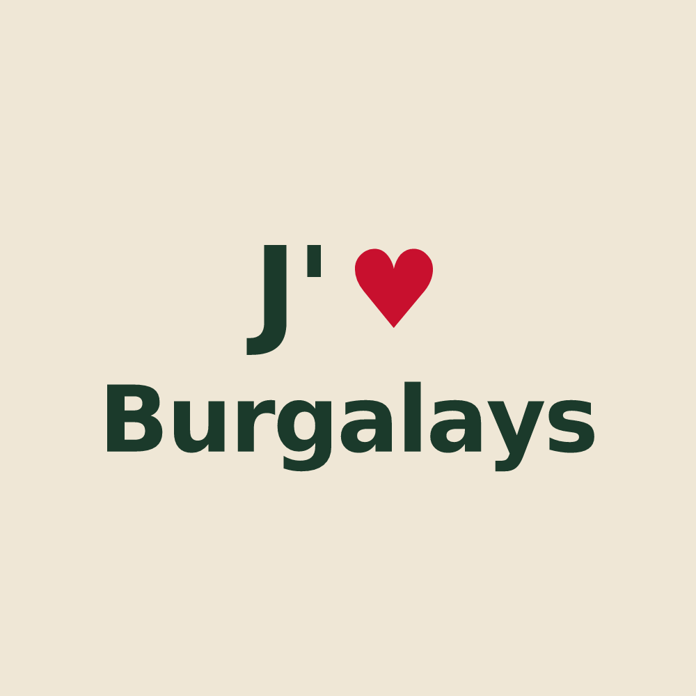 Tote bag personnalisé Burgalays — design J'aime Burgalays