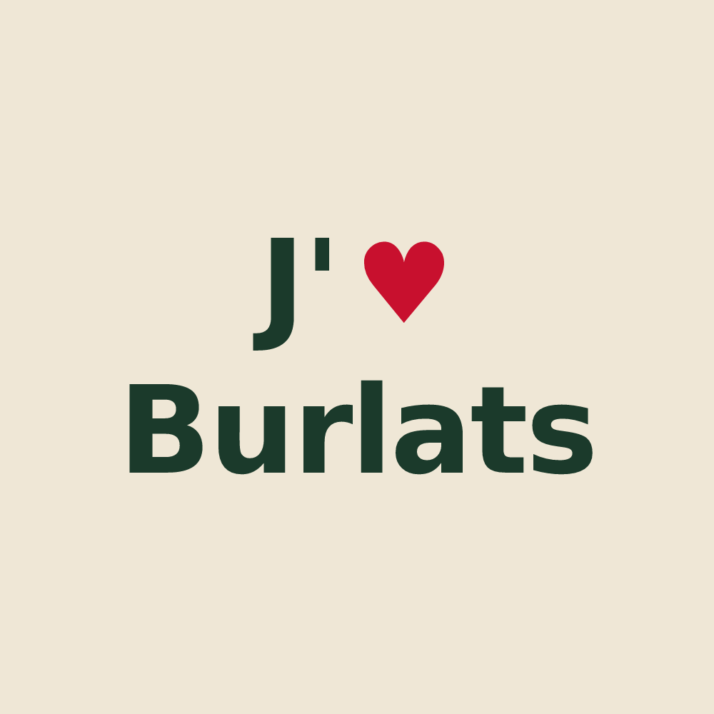 Tote bag personnalisé Burlats — design J'aime Burlats