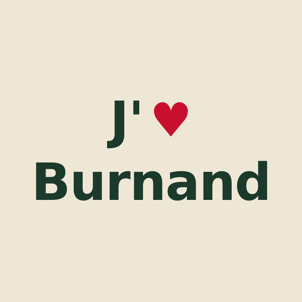 Tote bag personnalisé Burnand — design J'aime Burnand