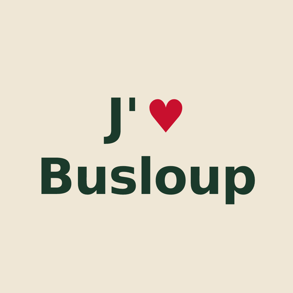 Tote bag personnalisé Busloup — design J'aime Busloup