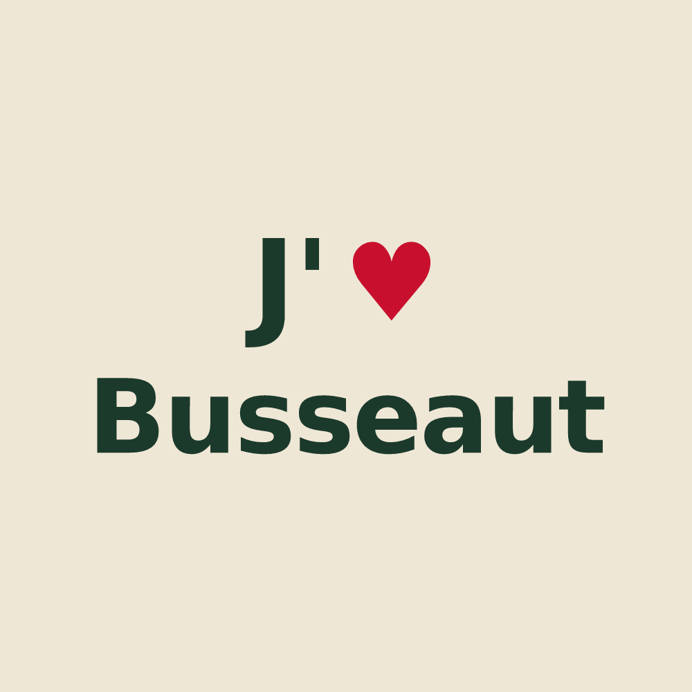 Tote bag personnalisé Busseaut — design J'aime Busseaut