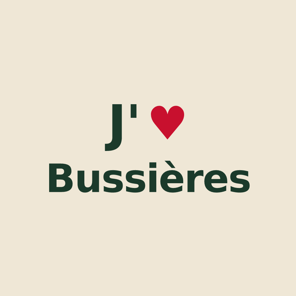 Tote bag personnalisé Bussières — design J'aime Bussières