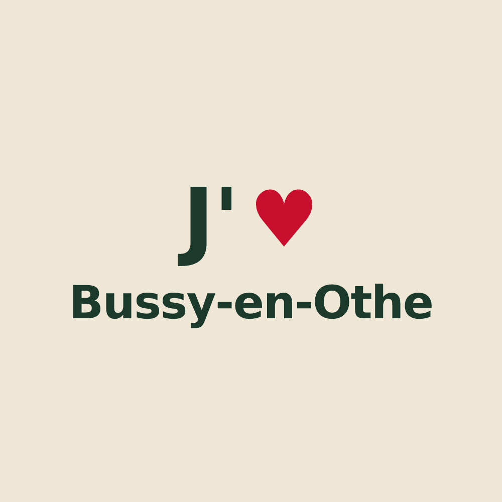 Tote bag personnalisé Bussy-en-Othe — design J'aime Bussy-en-Othe