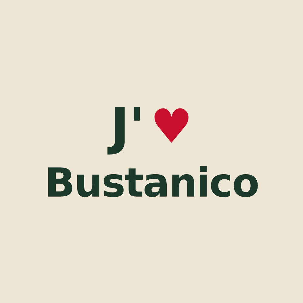 Tote bag personnalisé Bustanico — design J'aime Bustanico