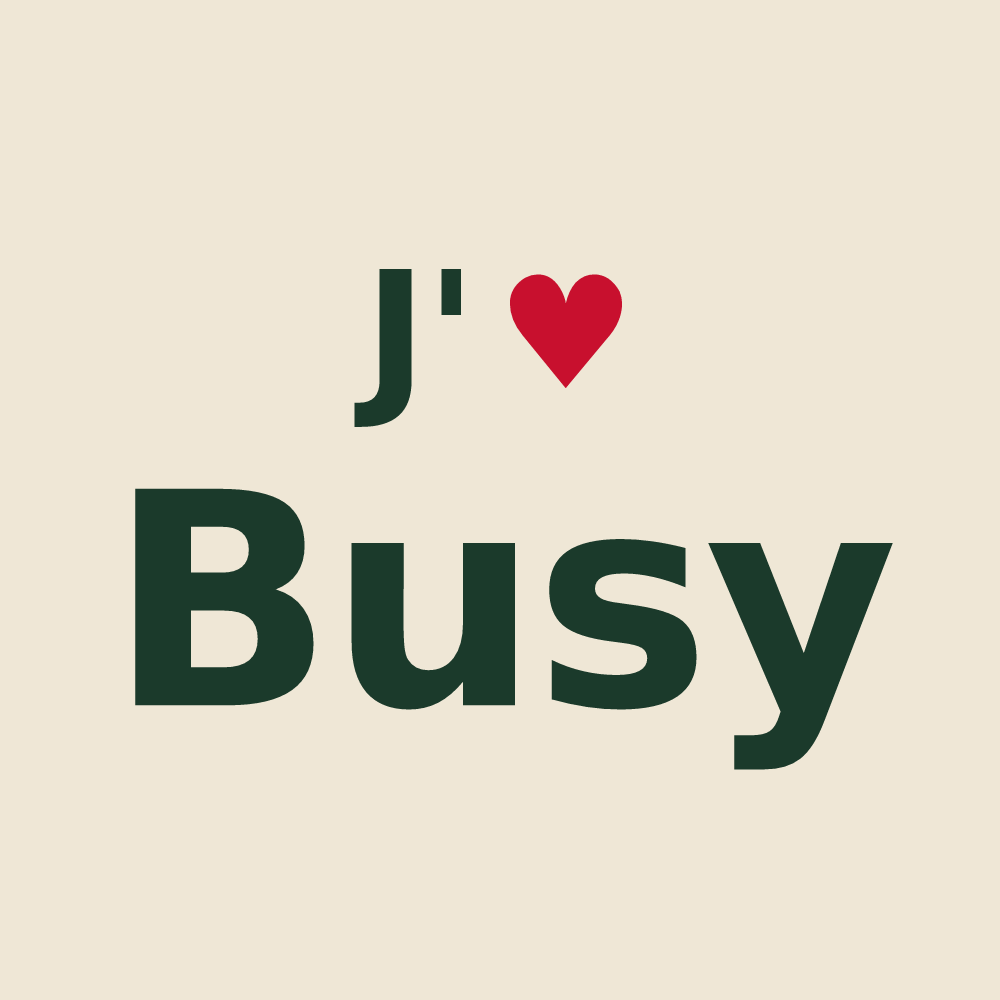 Tote bag personnalisé Busy — design J'aime Busy