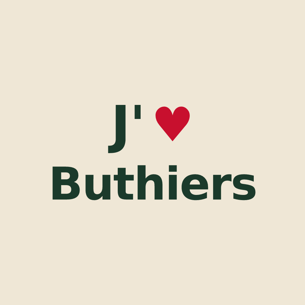 Tote bag personnalisé Buthiers — design J'aime Buthiers