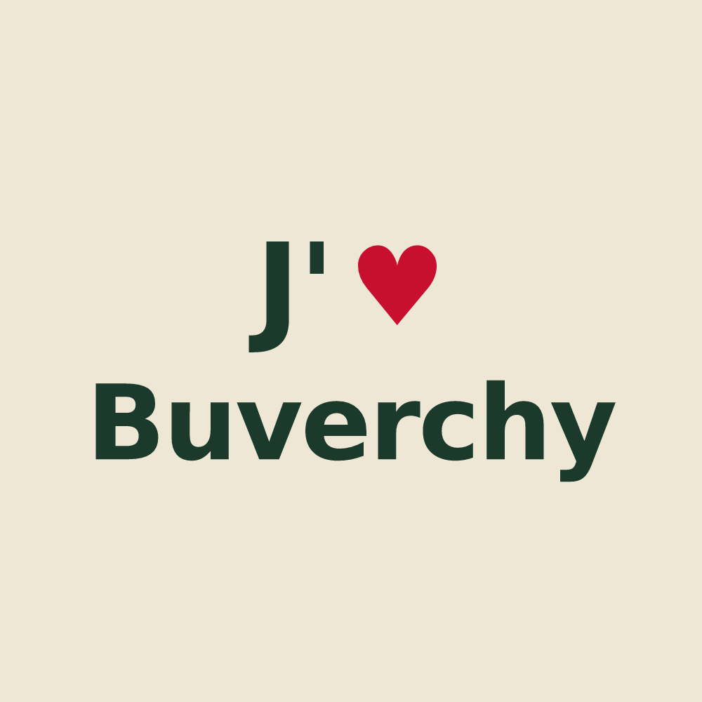 Tote bag personnalisé Buverchy — design J'aime Buverchy