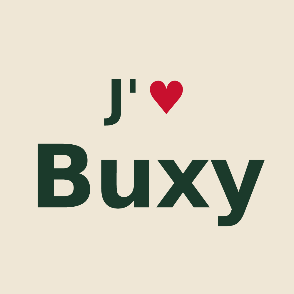 Tote bag personnalisé Buxy — design J'aime Buxy