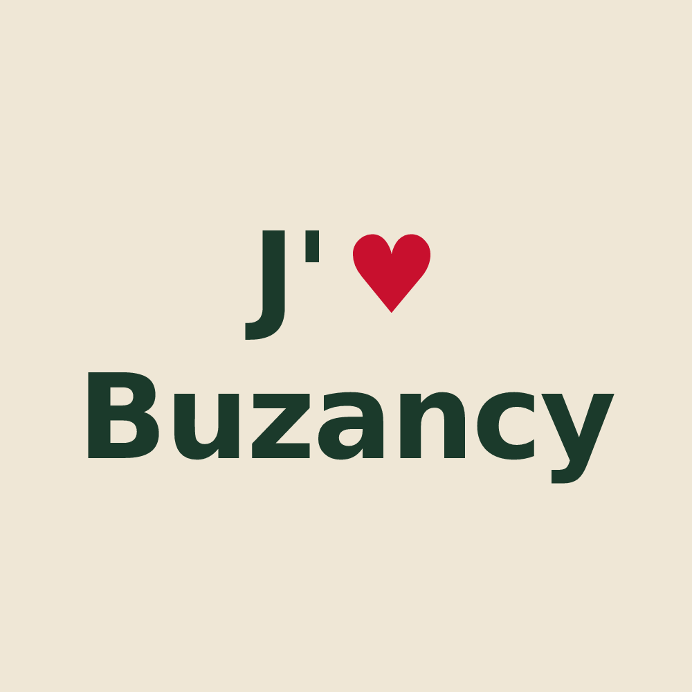 Tote bag personnalisé Buzancy — design J'aime Buzancy
