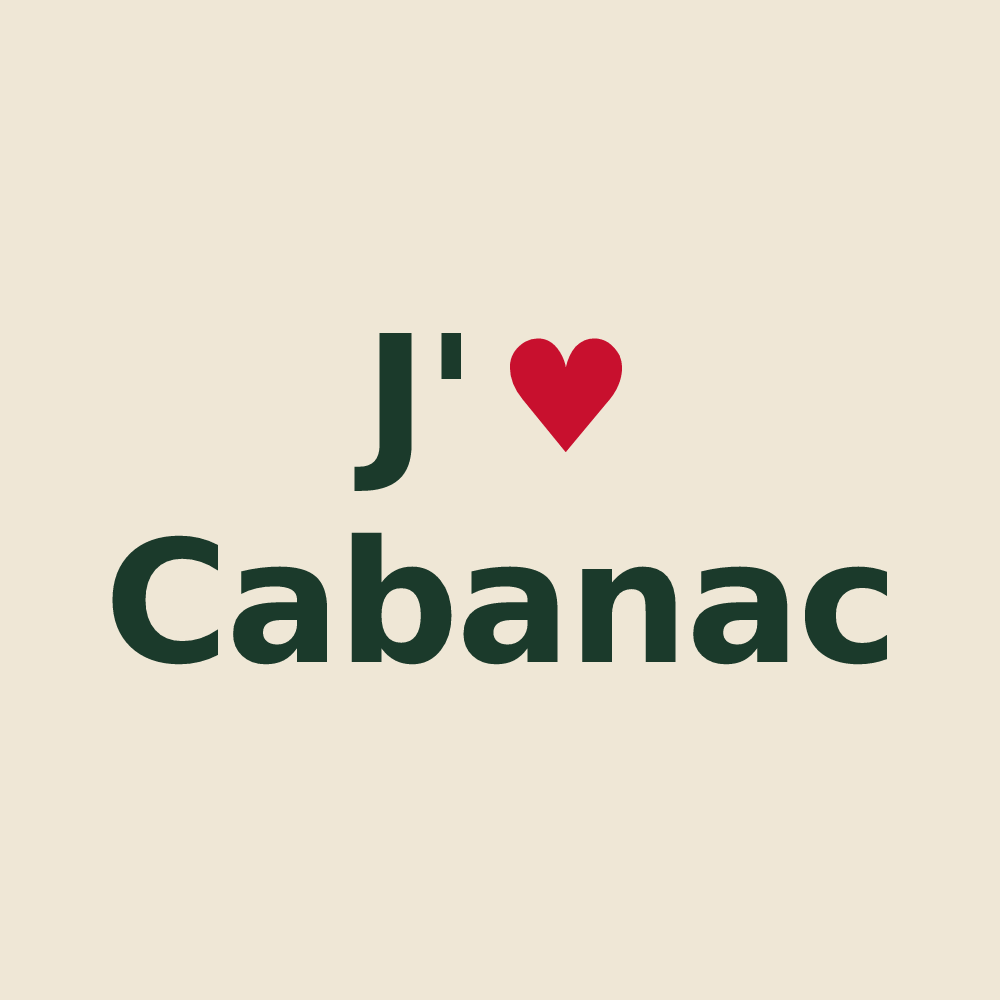 Tote bag personnalisé Cabanac — design J'aime Cabanac