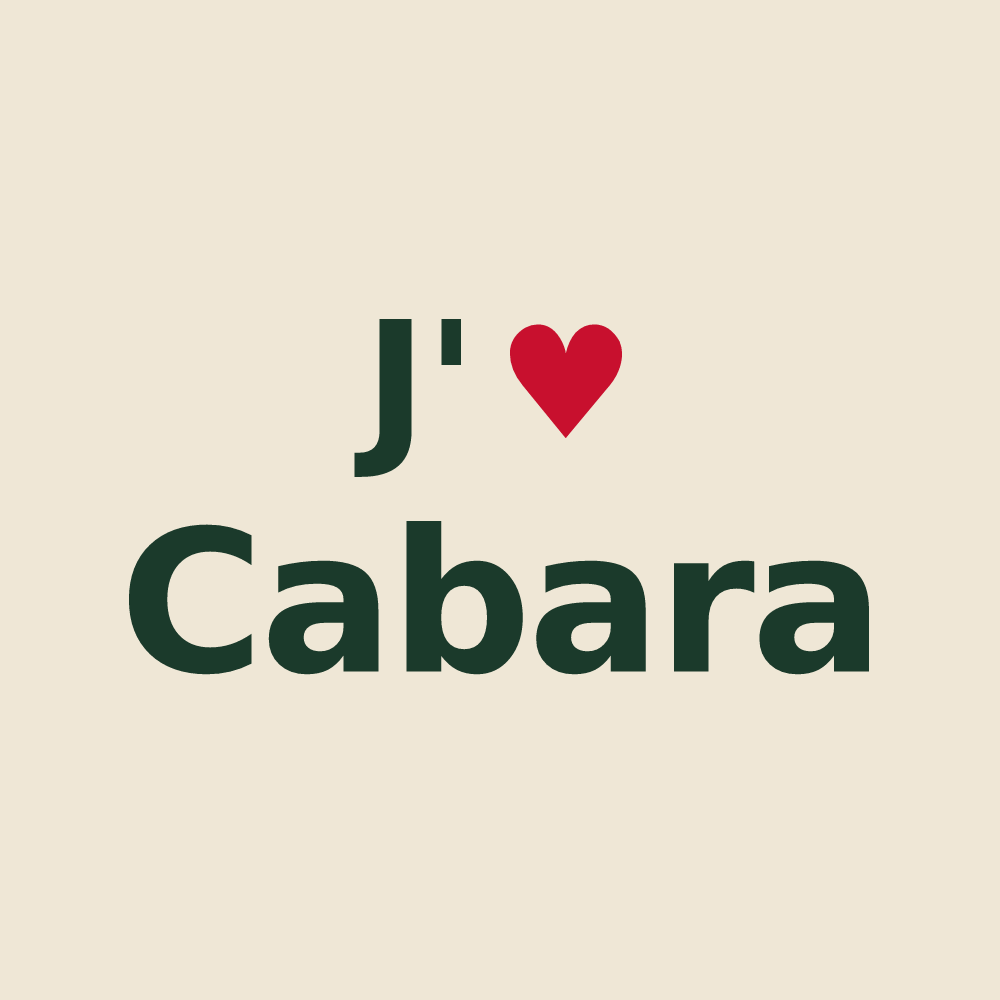 Tote bag personnalisé Cabara — design J'aime Cabara