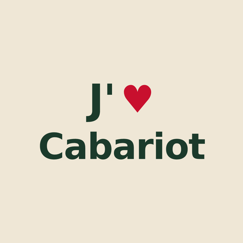 Tote bag personnalisé Cabariot — design J'aime Cabariot