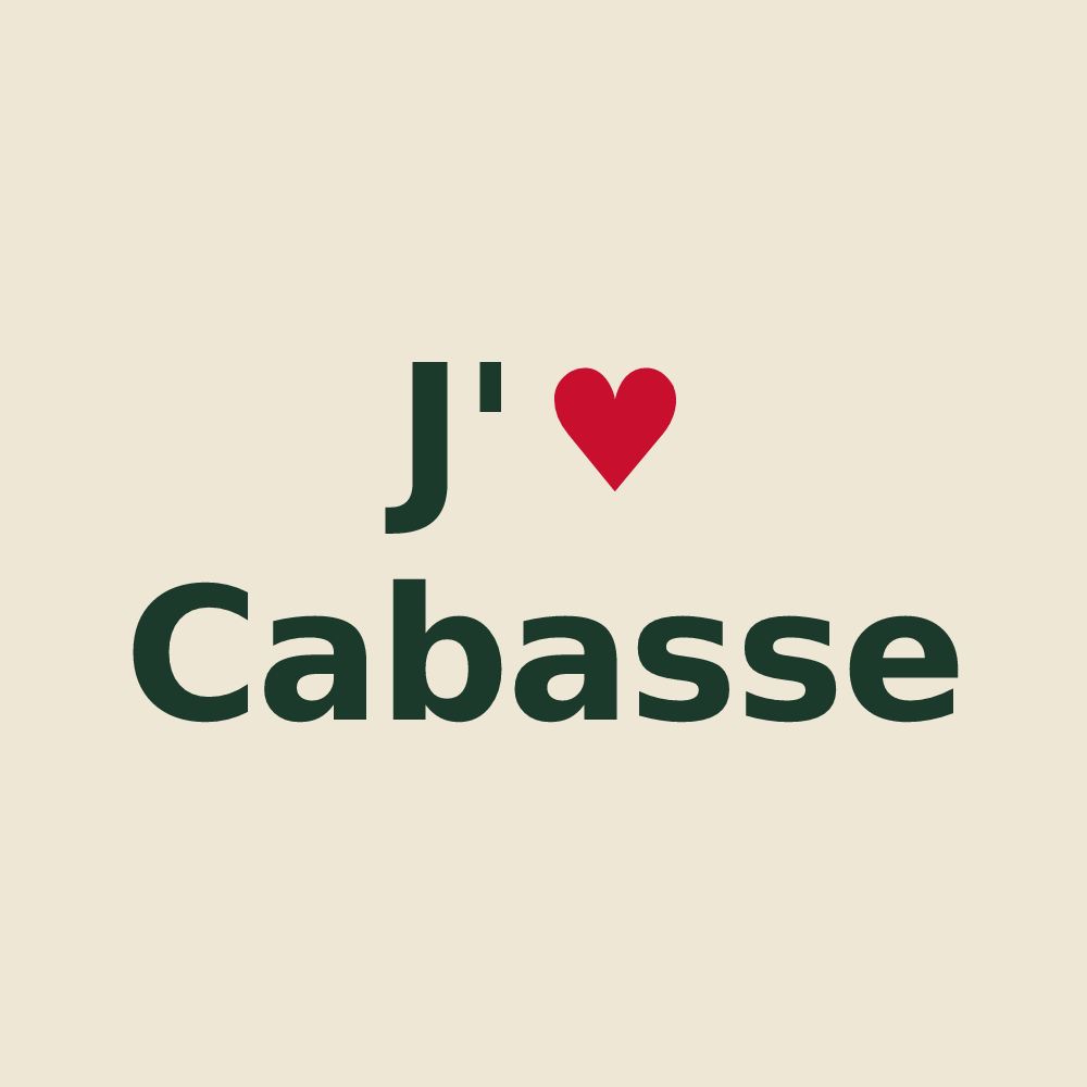 Tote bag personnalisé Cabasse — design J'aime Cabasse