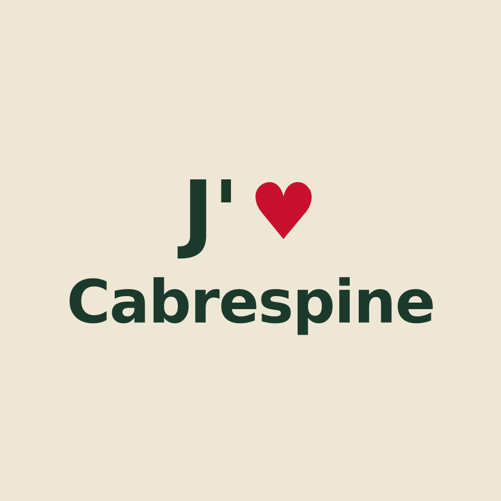 Tote bag personnalisé Cabrespine — design J'aime Cabrespine