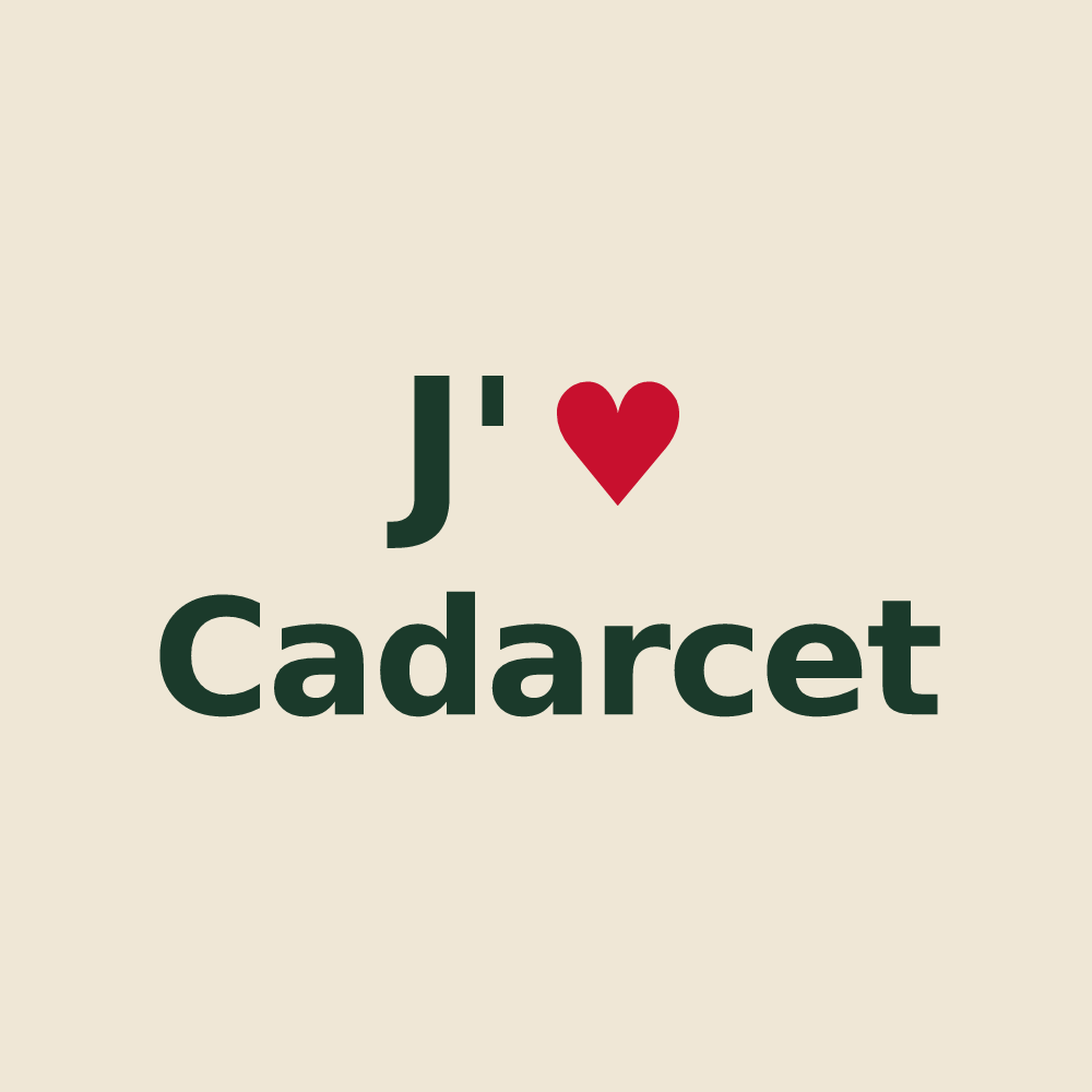 Tote bag personnalisé Cadarcet — design J'aime Cadarcet