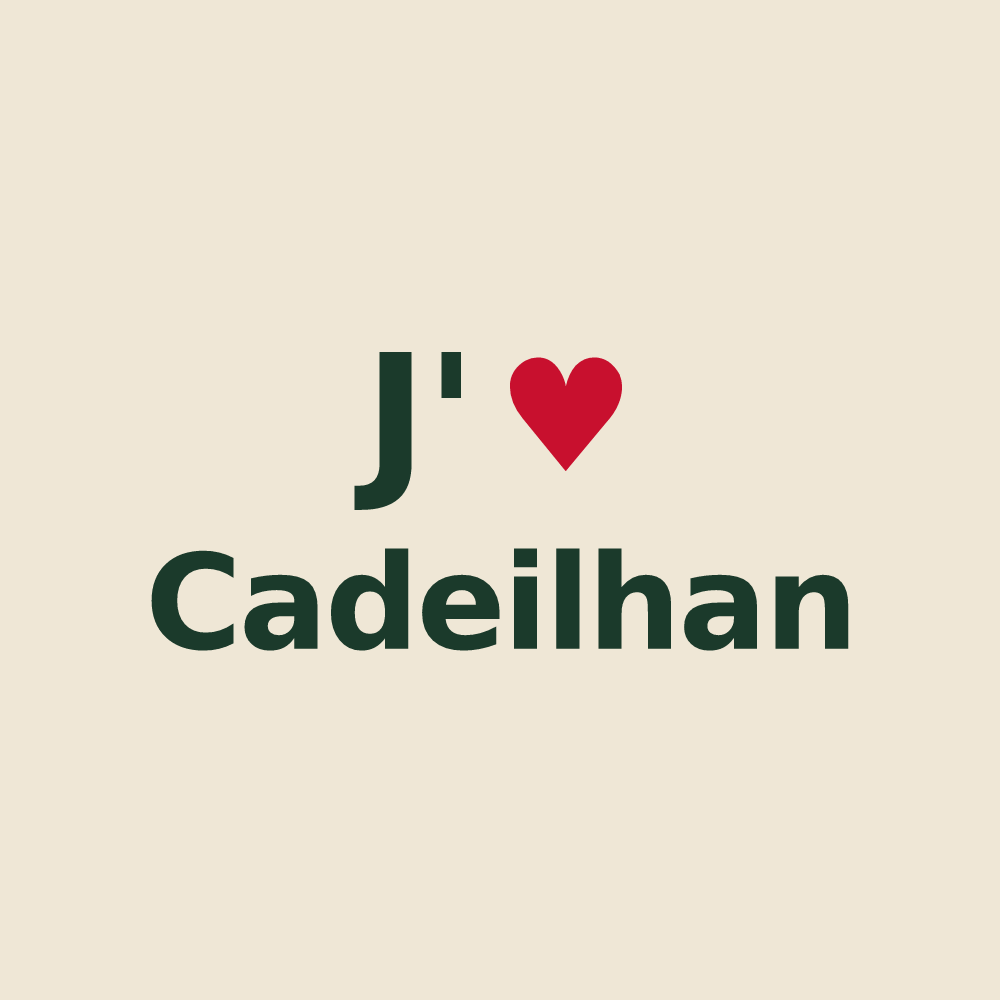 Tote bag personnalisé Cadeilhan — design J'aime Cadeilhan