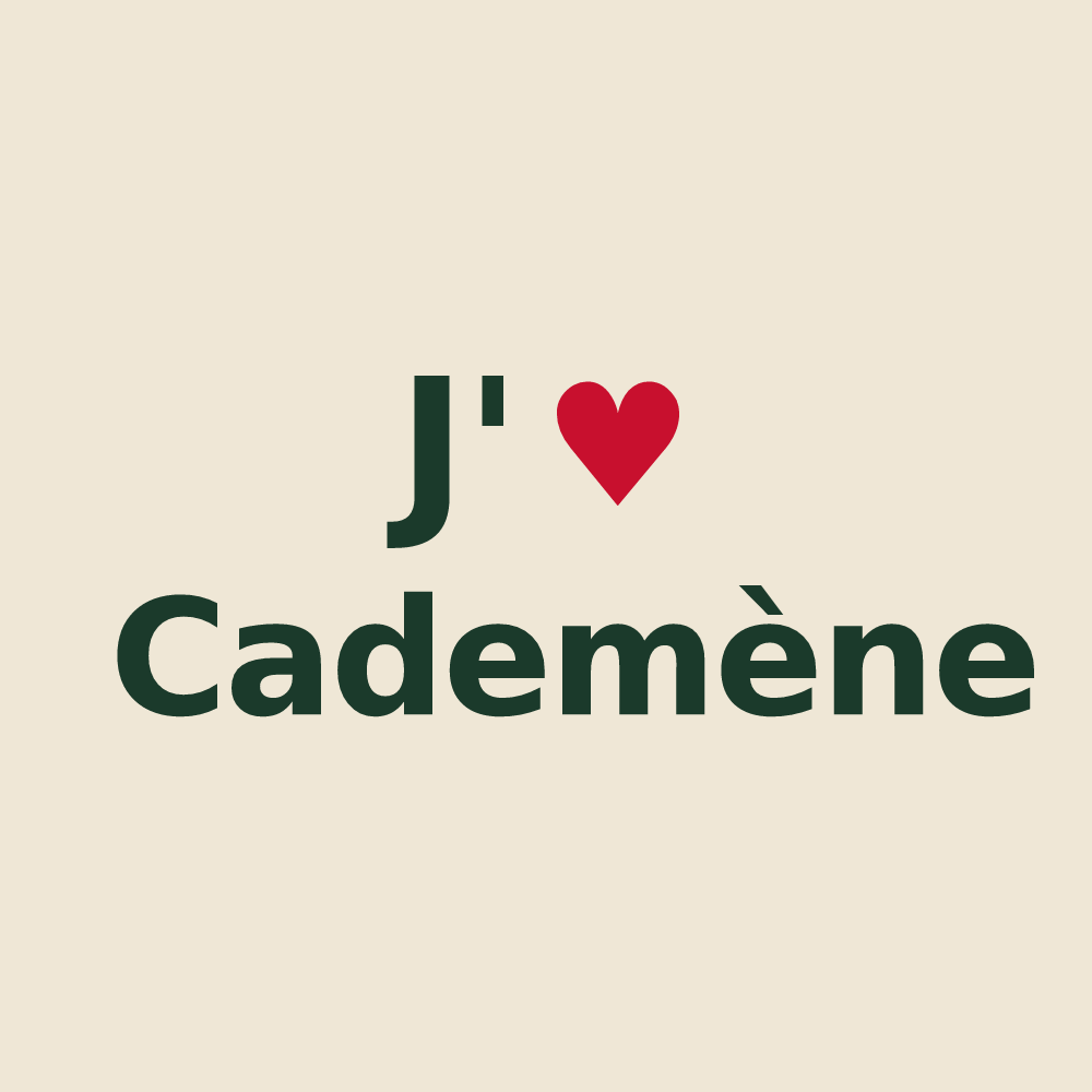 Tote bag personnalisé Cademène — design J'aime Cademène
